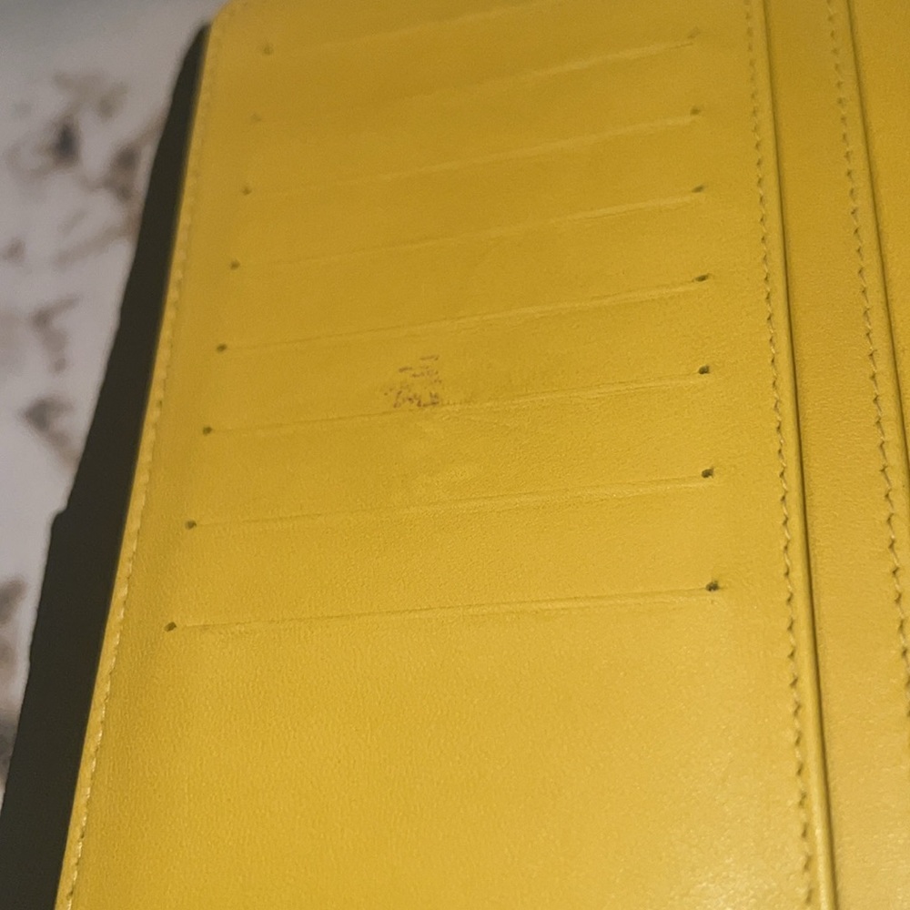 Preloved CHANEL CoCo Mark Long wallet - yellow calfskin leather with gunmetal - Picture 11 of 17